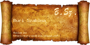 Buri Szabina névjegykártya