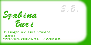 szabina buri business card